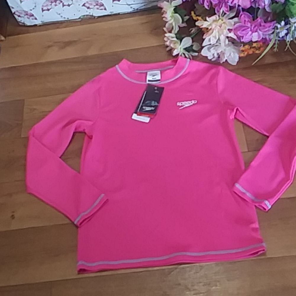 NWT girls " Speedo" pink longsleeve UV shirt